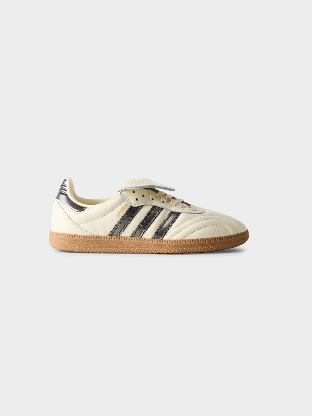 adidas Kids Samba JR Cream Sneakers with Black Stripes